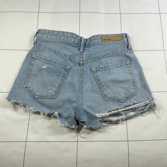 GRLFRND Denim Shorts Womens 25 Blue Cindy Distressed Night Fever Destroyed Boho - Picture 4 of 15